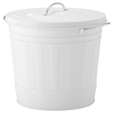 IKEA KNODD Tonne mit Deckel Behälte für Abfalltrennung Mülleimer Mülltonne 16L weiß