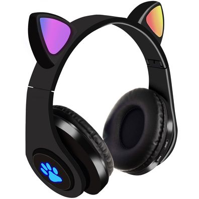 Kinder Kopfhörer Bluetooth LED kabellos Katzenohr 16865