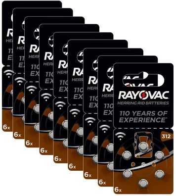 60x Rayovac PR41 Lithium Knopfzellen Hörgerätebatterie Gr.312 Batterien 0,25€/ st