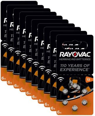 60x Rayovac PR48 Lithium Knopfzellen Hörgerätebatterie Gr. 13 Batterien 0,23€/ st