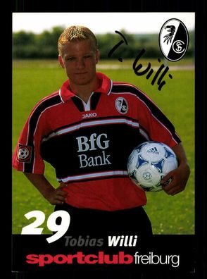 Tobias Willi Autogrammkarte SC Freiburg 1999-00 Original Signiert
