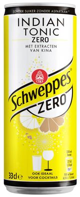 Schweppes Indian Tonic Zero (24 x 0,33 Liter Dosen BE)