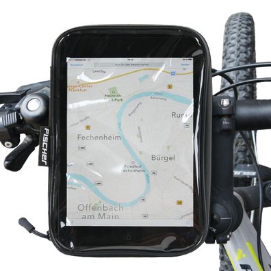 Fischer Tasche mit LenkerHalterung FahrradHalter Navi für Tablet PC iPad 7"