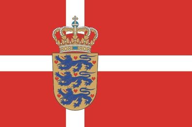 Aufkleber Fahne Flagge Dänemark mit Wappen in verschiedene Größen