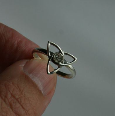 Sterling Silber Ring mit Herkimer Diamant keltisch celtic