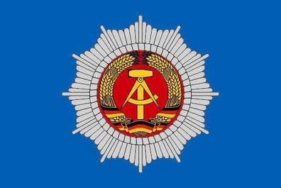 Aufkleber Fahne Flagge DDR Volkspolizei Emblem blau Hintergr. in verschiedene Größen