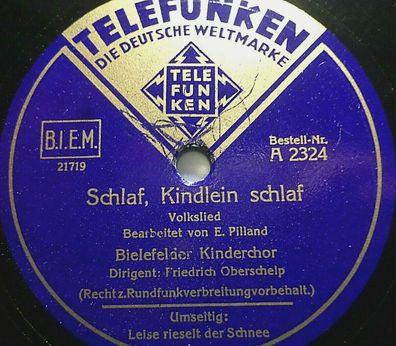Bielefelder Kinderchor "Schlaf Kindlein schlaf / Leise rieselt der Schnee" 1936 X-MAS
