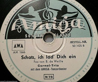 CORNEL-TRIO "Am Strande von Havanna / Schatz, ich lad´ Dich ein" Amiga 78rpm 10"