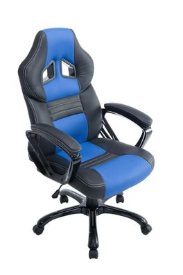 XL Bürostuhl 150 kg belastbar blau Kunstleder Chefsessel hochwertig stabil NEU