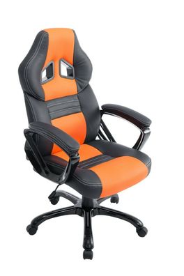 XL Bürostuhl 150 kg belastbar orange Kunstleder Chefsessel hochwertig stabil NEU