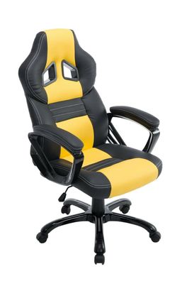 Racing Bürostuhl schwarz/ gelb Gamer Zockersessel Drehstuhl Computerstuhl stabil