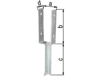 GAH 216795 U-Pfostenträger ETA-10/0210 101x200x200x50mm feuerverzinkt mit Betona