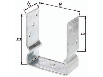 GAH 217600 U-Pfostenträger ETA-10/0210 71x150x100x60mm feuerverzinkt zum Aufschr