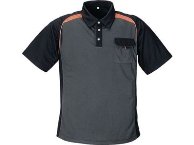 Terratrend 3817 FB. 6310 Herrenpoloshirt Größe XXXL dunkelgrau/schwarz/orange