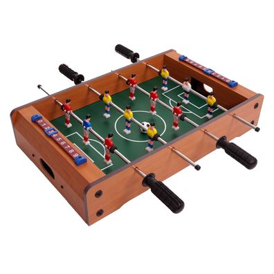 Mini Fußballkicker HWC-J68, Tischspiel Tischkicker inklusive Zubehör, Holz 51x31x10cm