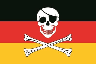 Aufkleber Fahne Flagge Deutschland Pirat in verschiedene Größen