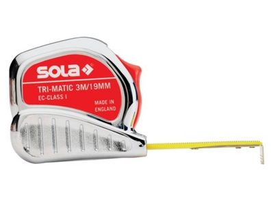 SOLA 50023201 Taschenrollbandmaß TRI-MATIC Länge 3 m Breite 13 mm mm/ cm EG I Kun
