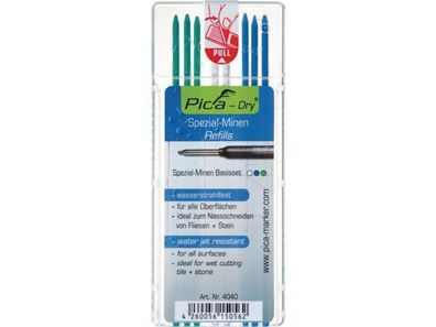 PICA 4040 Minenset Pica-Dry 3x blau, 2x weiß, 3x grün wasserstrahlfest