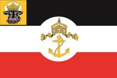 Aufkleber Fahne Flagge Dienst Marine Mecklenburg-Schwerin in verschiedene Größen