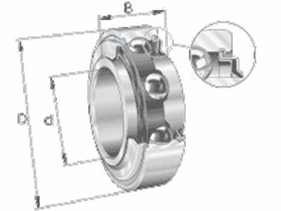 INA 206-XL-KRR Spannlager, mit zylindrischem Außenring