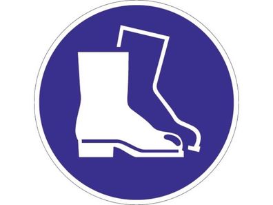 Gebotszeichen Fußschutz benutzen Kunststoff