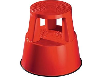 Rollhocker Kunststoff rot Höhe mit/ ohne Belastung 425/430 mm D. oben 290 mm D.
