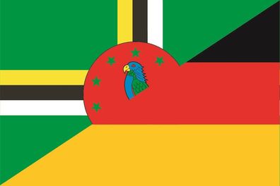 Aufkleber Fahne Flagge Dominica-Deutschland in verschiedene Größen