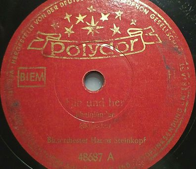 Blaskapelle Hanns Steinkopf "Klarinettenmuckel / Hin und her" Polydor 78rpm 10"