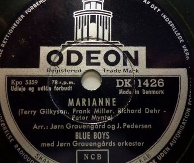 BLUE BOYS & Ork. Jorn Grauengards "Give her my Love / Marianne" Odeon 78rpm 10"