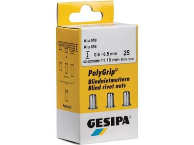 GESIPA 1464915 Blindnietmutter PolyGrip® Nietschaft d x l 11 x 20 mm M8 Stahl 25