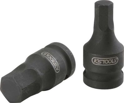 KS Tools 515.1588 3/8 Kraft-Bit-Stecknuss für Innensechskant-Schrauben, kurz,