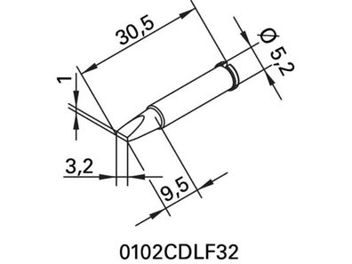 ERSA 0102CDLF32/ SB Lötspitze Serie 102 meißelförmig Breite 3,2 mm 0102 CDLF32/ SB