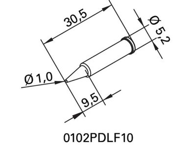 ERSA 0102PDLF10/ SB Lötspitze Serie 102 bleistiftspitz Breite 1 mm 0102 PDLF10/ SB