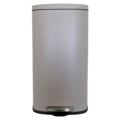 Mülleimer Abfalleimer Treteimer Metall grau mit Absenk-Automatik 30 Liter