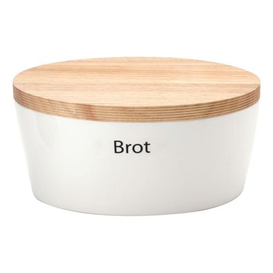 Brottopf aus Keramik mit Holzdeckel