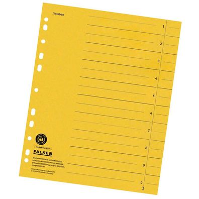 10 FALKEN Trennblätter Registerblätter gelb Ordnen und Abheften mit System