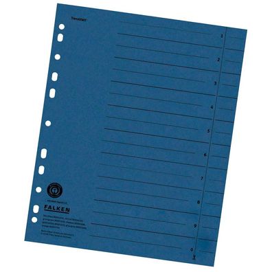 10 FALKEN Trennblätter Registerblätter blau Ordnen und Abheften mit System