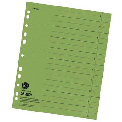 25 FALKEN Trennblätter Registerblätter grün Ordnen und Abheften mit System