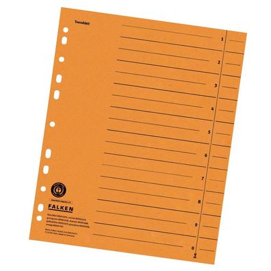 10 FALKEN Trennblätter Registerblätter orange Ordnen und Abheften mit System