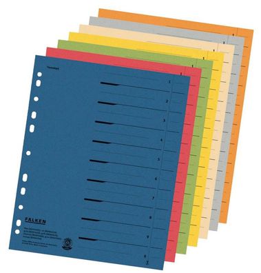 84 FALKEN Trennblätter Registerblätter MIX je 12 Ordnen und Abheften mit System