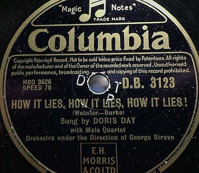 DORIS DAY "How It Lies, How It Lies, How It Lies! / Sugar Bush" Columbia 1952