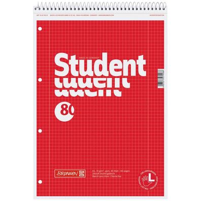 Brunnen Collegeblöcke Student A4 kariert - Abreißhilfe - Rand - Heft Schreibblock