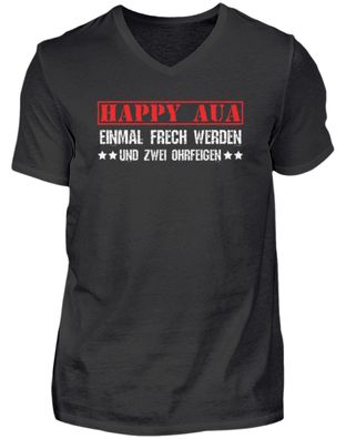 Happy Aua einmal Frech werden - Herren V-Neck Shirt