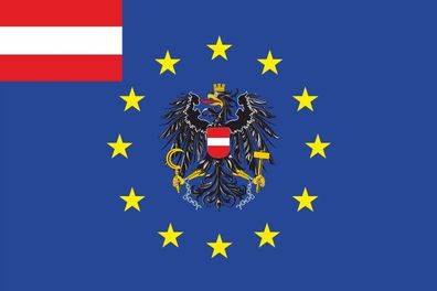 Aufkleber Fahne Flagge Europa mit Österreich Adler in verschiedene Größen