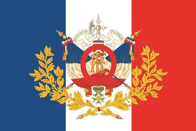 Aufkleber Fahne Flagge Frankreich mit historischem Wappen in verschiedene Größen