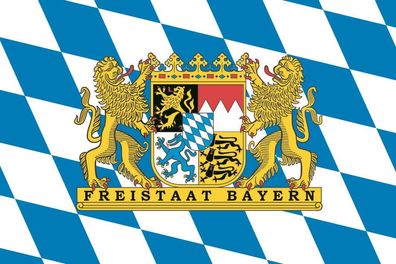 Aufkleber Fahne Flagge Freistaat Bayern in verschiedene Größen