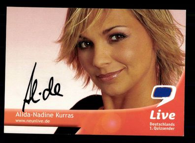 Alida Nadine Kurras 9 Live Autogrammkarte Original Signiert ## BC 184569