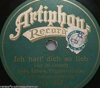 Felix Silbers, Flügelhornvirtuose "Ich hatt´ dich so lieb" Artiphon 1916 78rpm