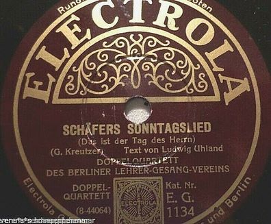 Berliner LEHRER-GESANG-VEREIN "Sonntag ist´s / Schäfers Sonntagslied" Electrola
