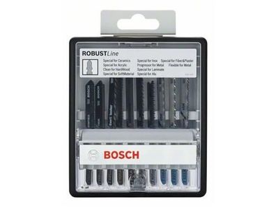 Bosch 10tlg. Robust Line Stichsägeblatt-Set Top Expert T-Schaft